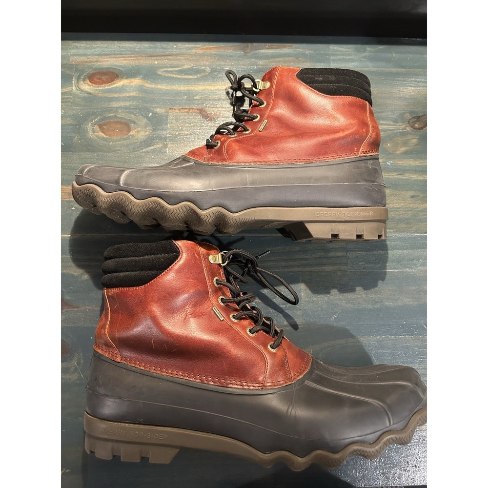 Sperry Men's Avenue Duck Boot Sz 13 Waterproof Leather Rubber STS10548